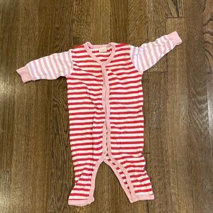 Giggle Better Basics Red and Pink Striped onesie